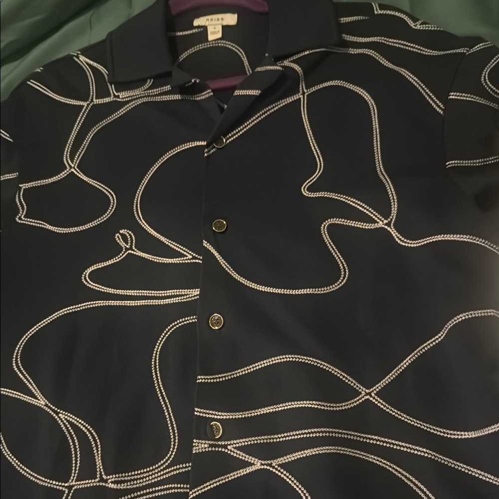 Reiss Blue Patterned Shirt - Picture 5 of 7
